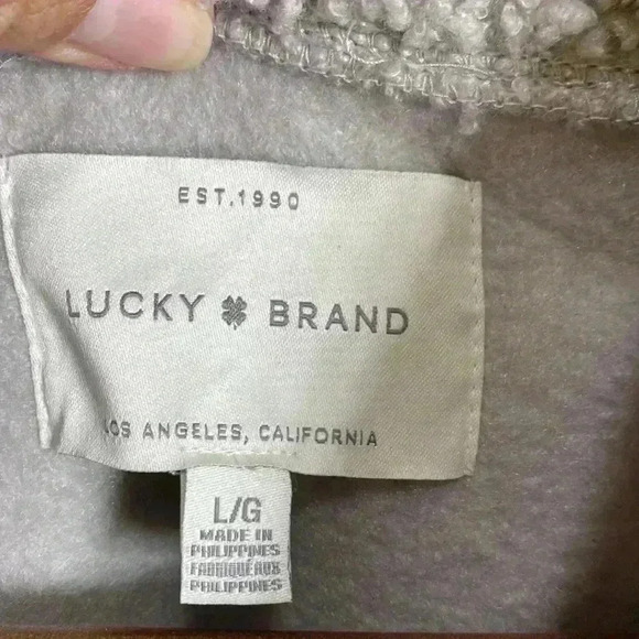 Faux Shearling Lucky Brand Woman’s Jacket, Shacket, Size Large.  NWOT - Picture 6 of 11